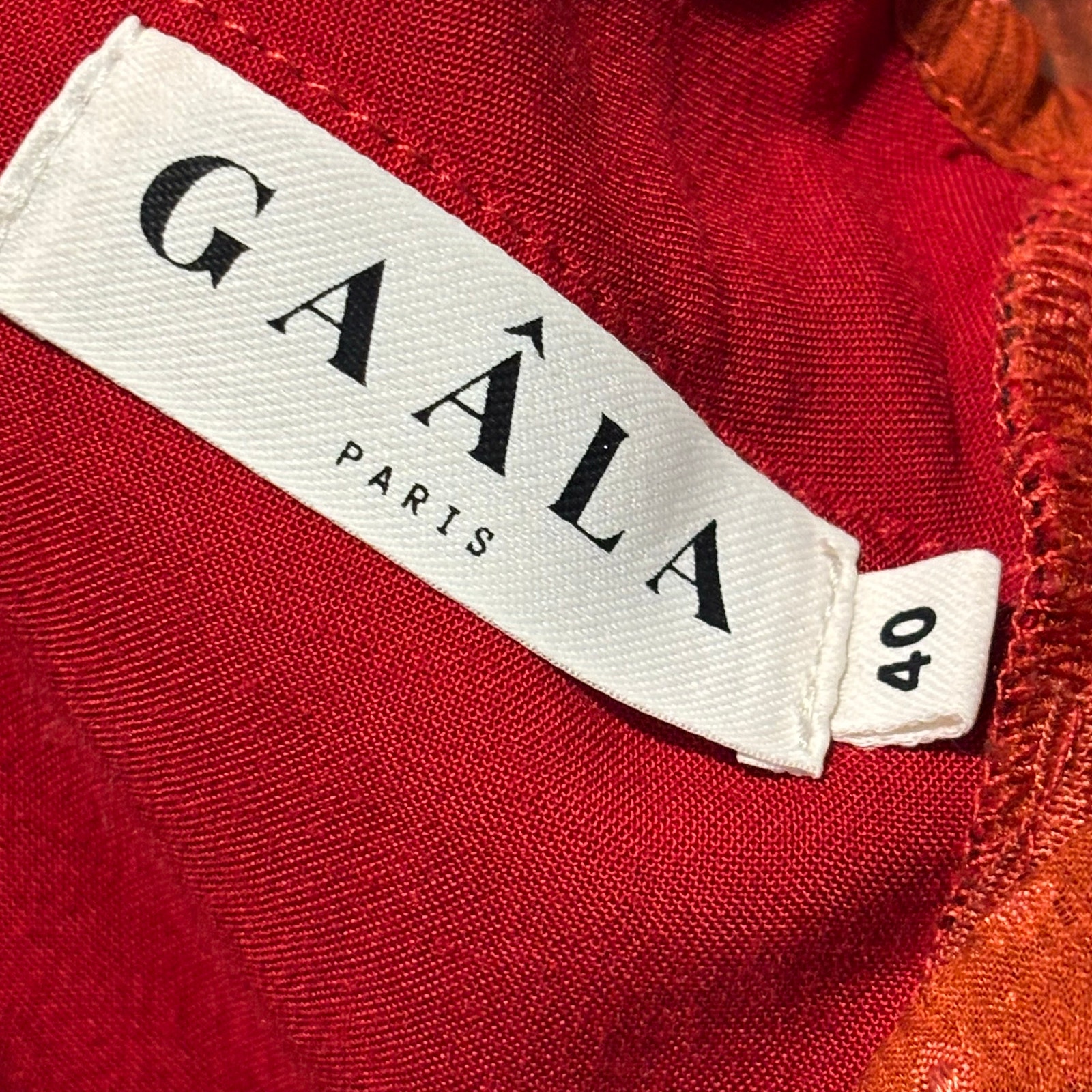 Gaala Burnt Orange Silk Swiss Dot Midi Dress - Size 40 (Us 8) — image 6 of 7